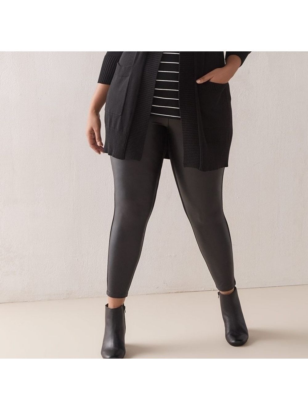 5X/30/32 - Addition Elle | Solid Mix Media Faux Leather Legging